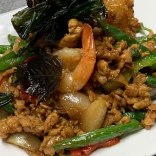 86. Stir Fried Ground Chicken and Shrimp